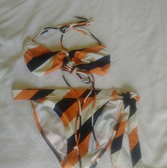 Victoria's Secret Other - VS double string binkini navy white orange